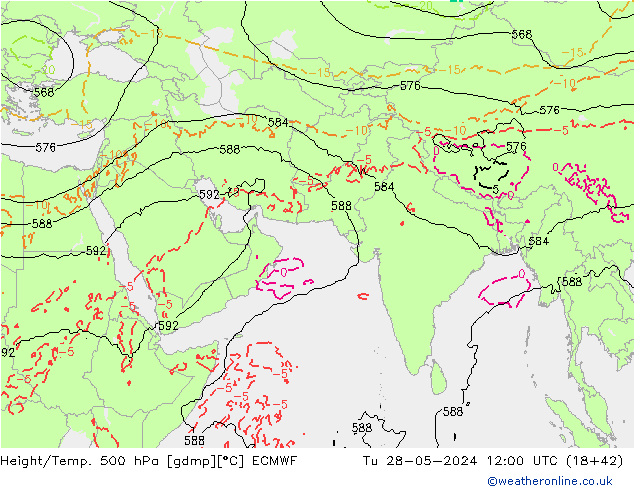 Z500/Regen(+SLP)/Z850 ECMWF di 28.05.2024 12 UTC