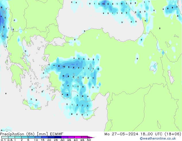 Prec 6h/Wind 10m/950 ECMWF Mo 27.05.2024 00 UTC