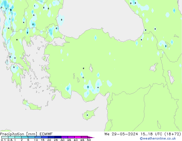 Precipitation ECMWF We 29.05.2024 18 UTC
