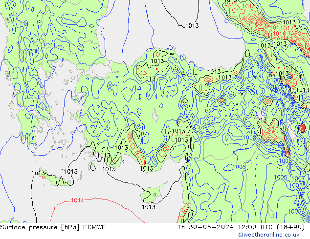 ciśnienie ECMWF czw. 30.05.2024 12 UTC