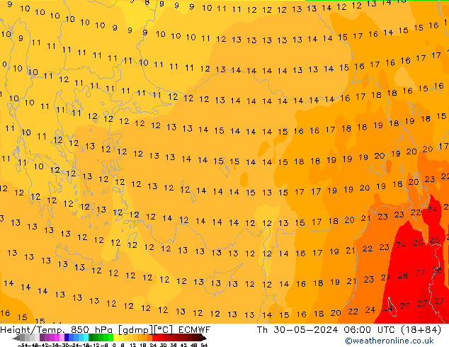 Z500/Rain (+SLP)/Z850 ECMWF  30.05.2024 06 UTC