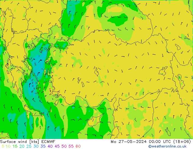 Prec 6h/Wind 10m/950 ECMWF Mo 27.05.2024 00 UTC