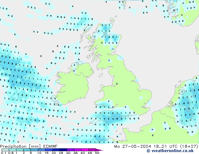 precipitação ECMWF Seg 27.05.2024 21 UTC