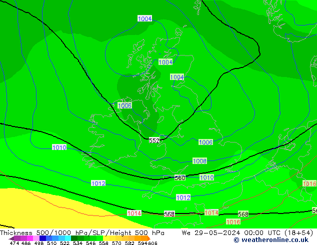 Thck 500-1000hPa ECMWF  29.05.2024 00 UTC