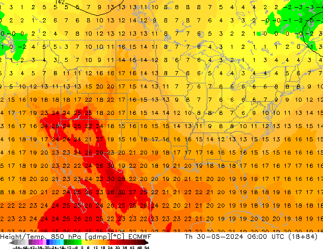 Z500/Rain (+SLP)/Z850 ECMWF Qui 30.05.2024 06 UTC