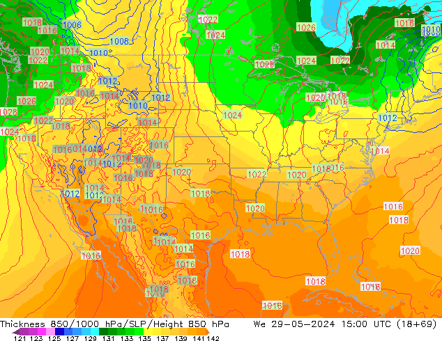 Thck 850-1000 hPa ECMWF We 29.05.2024 15 UTC