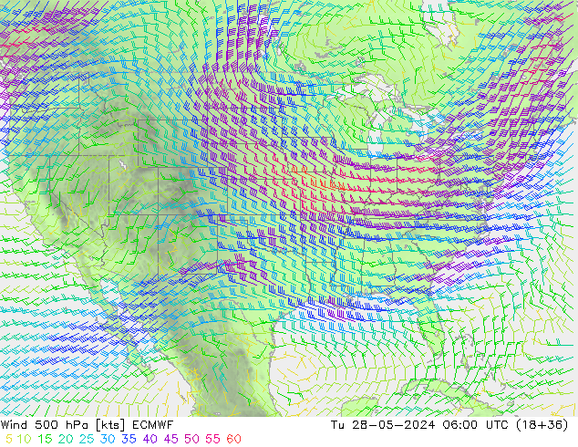 Wind 500 hPa ECMWF di 28.05.2024 06 UTC