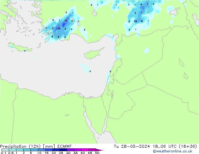 Precipitation (12h) ECMWF Tu 28.05.2024 06 UTC