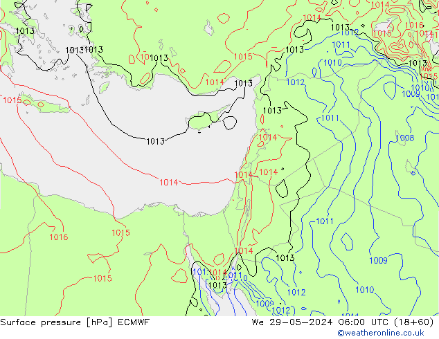 Surface pressure ECMWF We 29.05.2024 06 UTC