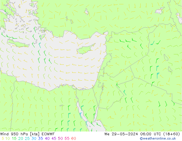 Wind 950 hPa ECMWF We 29.05.2024 06 UTC