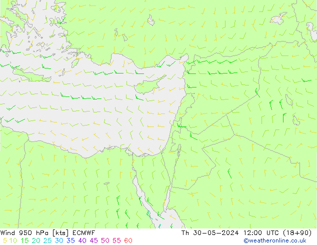 Rüzgar 950 hPa ECMWF Per 30.05.2024 12 UTC