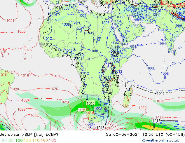 Courant-jet ECMWF dim 02.06.2024 12 UTC