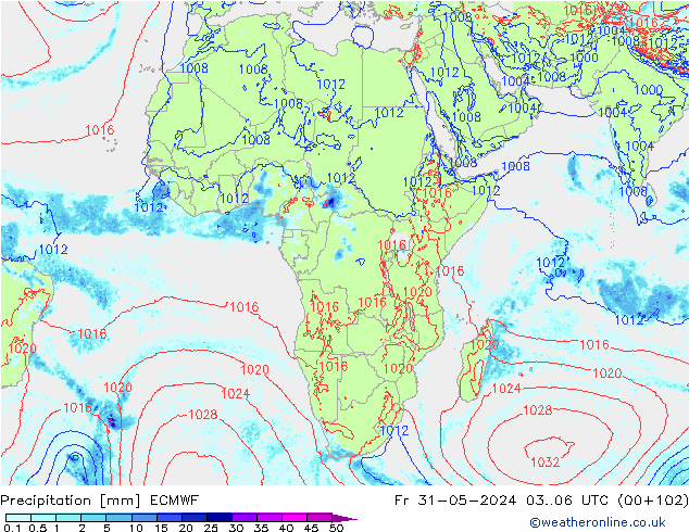 осадки ECMWF пт 31.05.2024 06 UTC