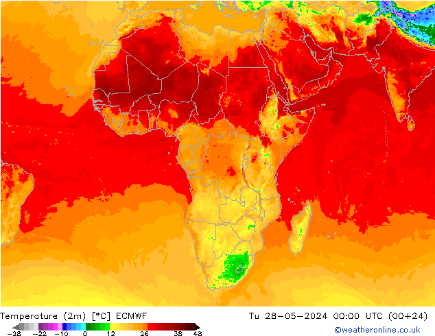 Temperatura (2m) ECMWF Ter 28.05.2024 00 UTC