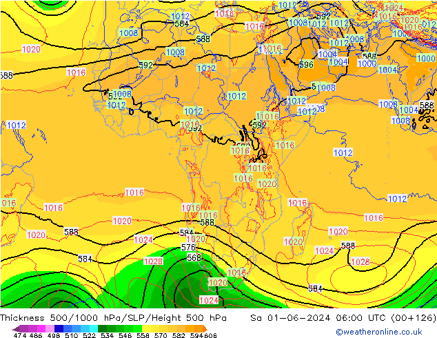 Thck 500-1000hPa ECMWF sab 01.06.2024 06 UTC