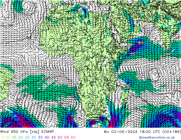 Wind 950 hPa ECMWF ma 03.06.2024 18 UTC