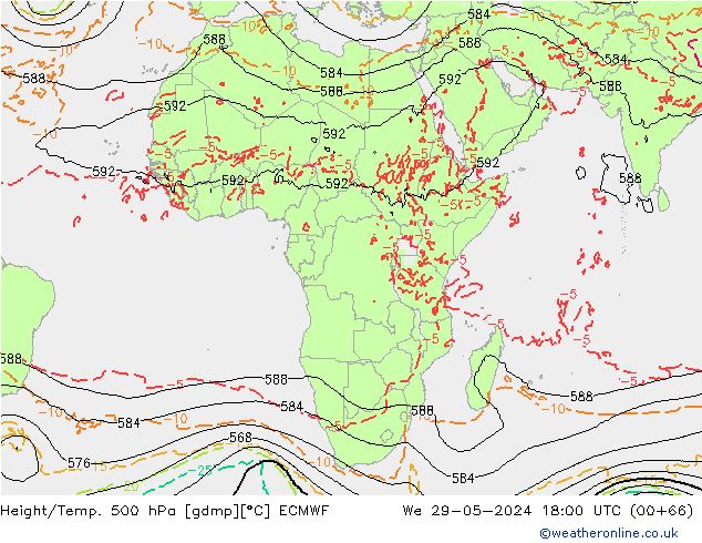 Z500/Rain (+SLP)/Z850 ECMWF Mi 29.05.2024 18 UTC