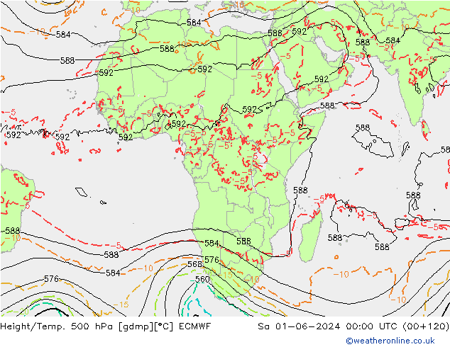 Z500/Rain (+SLP)/Z850 ECMWF Sa 01.06.2024 00 UTC