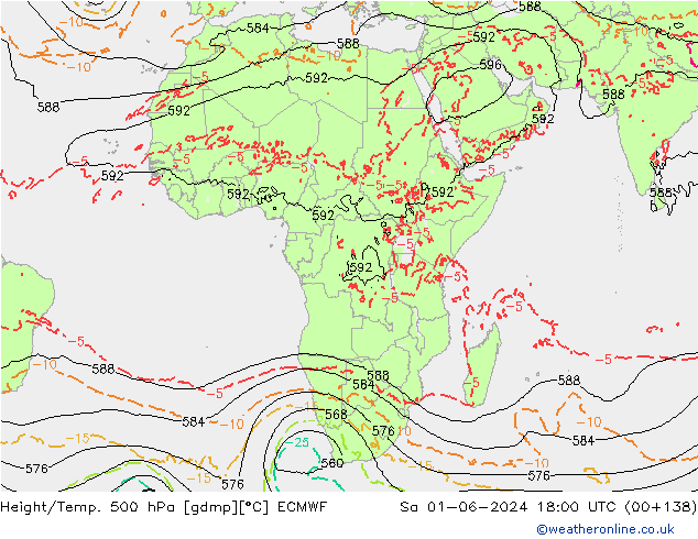 Z500/Rain (+SLP)/Z850 ECMWF sab 01.06.2024 18 UTC