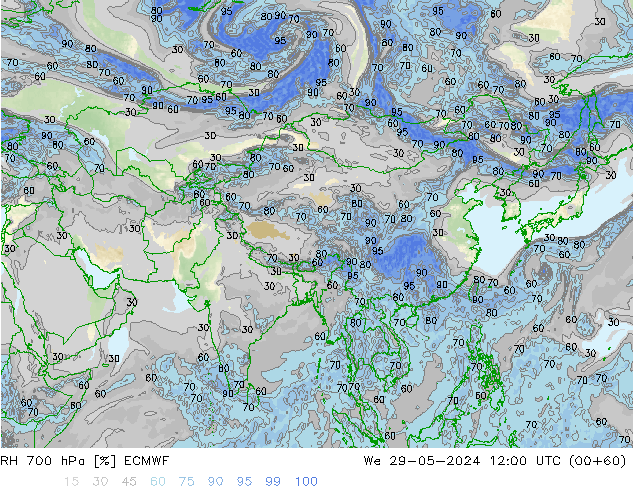 RH 700 hPa ECMWF  29.05.2024 12 UTC