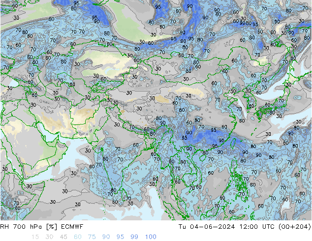 RH 700 hPa ECMWF mar 04.06.2024 12 UTC