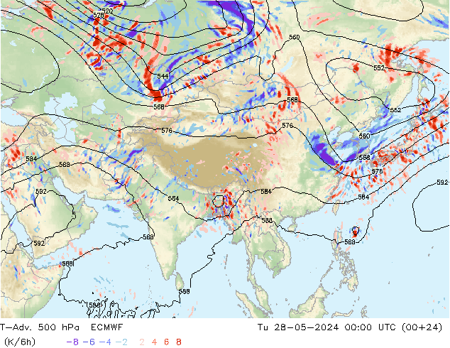 T-Adv. 500 hPa ECMWF  28.05.2024 00 UTC