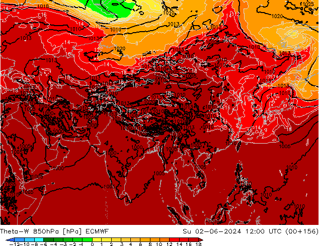 Theta-W 850hPa ECMWF Dom 02.06.2024 12 UTC