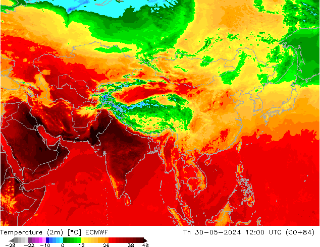 Temperature (2m) ECMWF Čt 30.05.2024 12 UTC