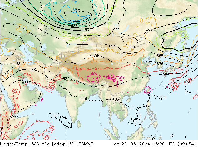 Z500/Rain (+SLP)/Z850 ECMWF We 29.05.2024 06 UTC