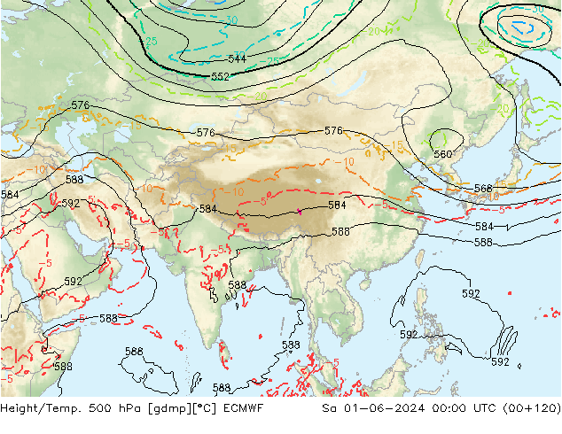 Z500/Rain (+SLP)/Z850 ECMWF Sáb 01.06.2024 00 UTC