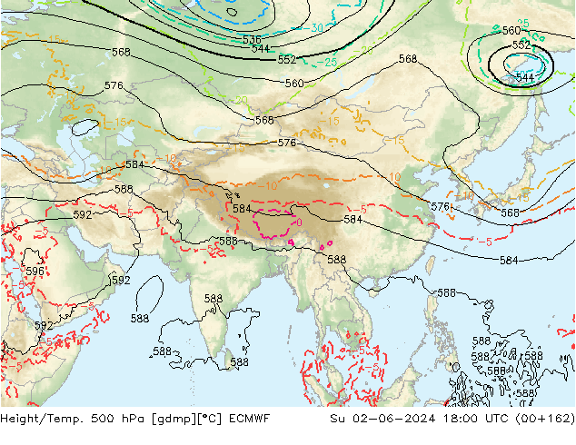 Z500/Rain (+SLP)/Z850 ECMWF Ne 02.06.2024 18 UTC