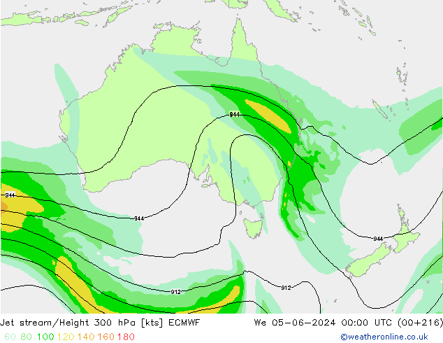 Jet stream ECMWF Qua 05.06.2024 00 UTC