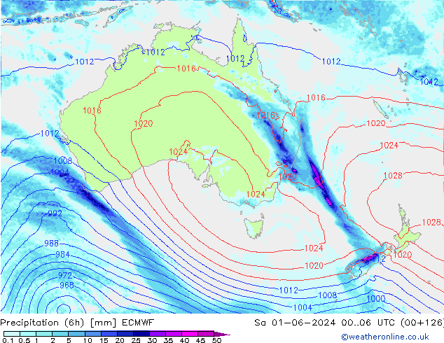 Z500/Rain (+SLP)/Z850 ECMWF so. 01.06.2024 06 UTC