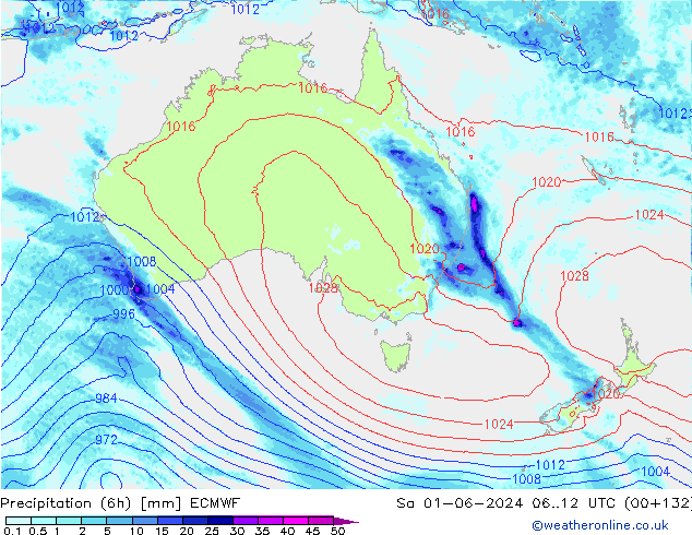 Z500/Rain (+SLP)/Z850 ECMWF сб 01.06.2024 12 UTC