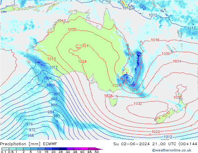 Precipitazione ECMWF dom 02.06.2024 00 UTC