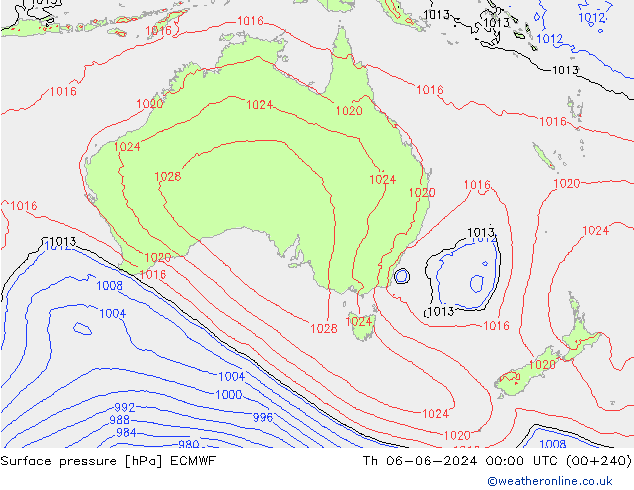 Yer basıncı ECMWF Per 06.06.2024 00 UTC