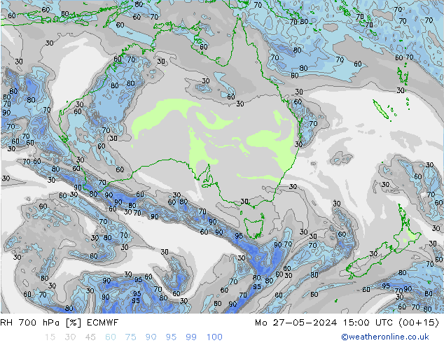 RH 700 hPa ECMWF Mo 27.05.2024 15 UTC