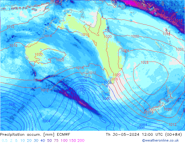 Nied. akkumuliert ECMWF Do 30.05.2024 12 UTC