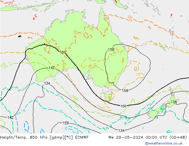 Z500/Regen(+SLP)/Z850 ECMWF wo 29.05.2024 00 UTC