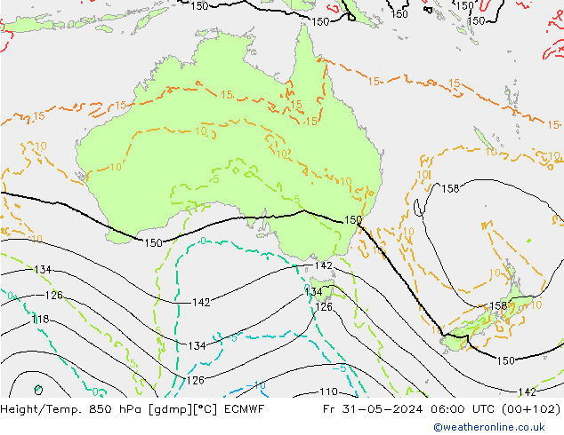 Height/Temp. 850 hPa ECMWF  31.05.2024 06 UTC