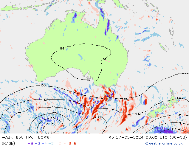 T-Adv. 850 hPa ECMWF Mo 27.05.2024 00 UTC