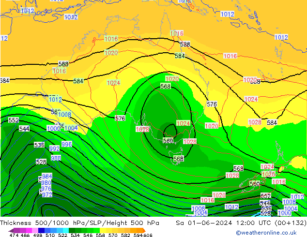 Thck 500-1000hPa ECMWF Sa 01.06.2024 12 UTC