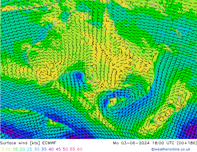 Vento 10 m ECMWF Seg 03.06.2024 18 UTC