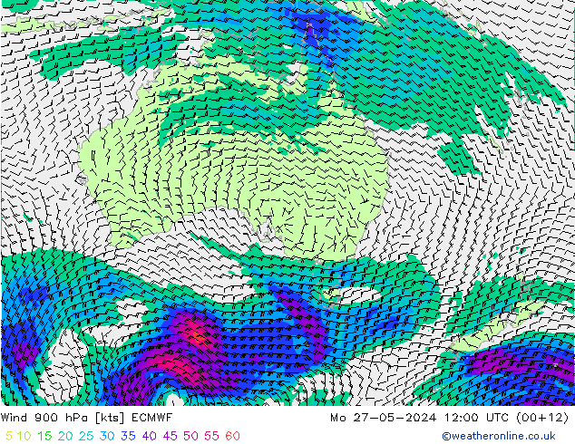 Wind 900 hPa ECMWF Mo 27.05.2024 12 UTC