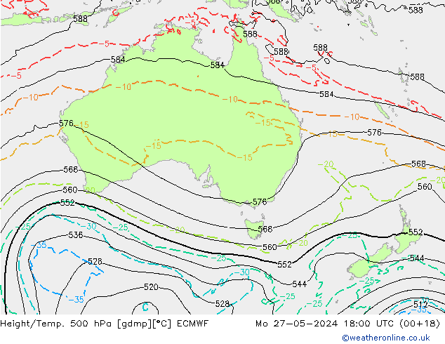 Z500/Regen(+SLP)/Z850 ECMWF ma 27.05.2024 18 UTC