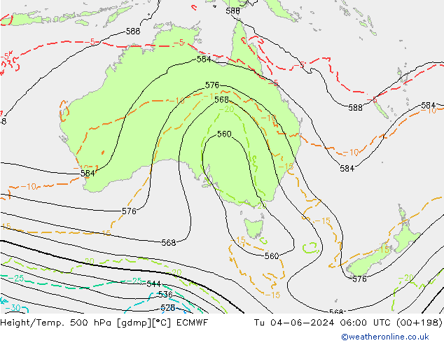 Z500/Regen(+SLP)/Z850 ECMWF di 04.06.2024 06 UTC