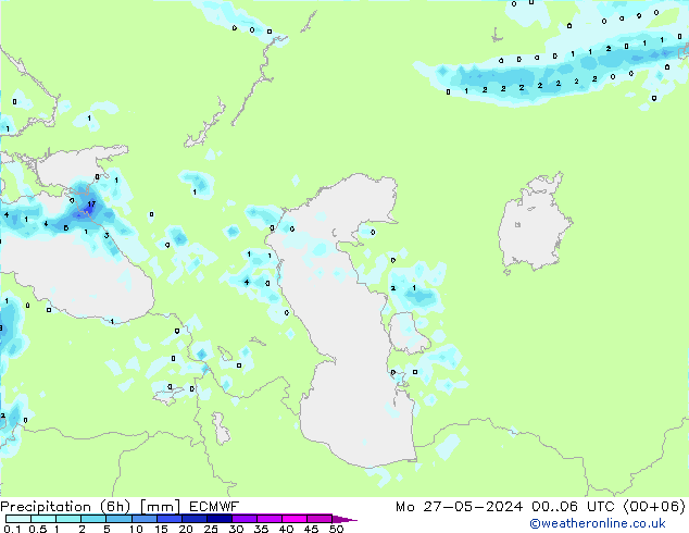 Z500/Rain (+SLP)/Z850 ECMWF Mo 27.05.2024 06 UTC