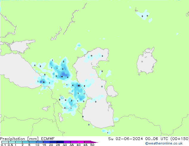 Precipitation ECMWF Su 02.06.2024 06 UTC