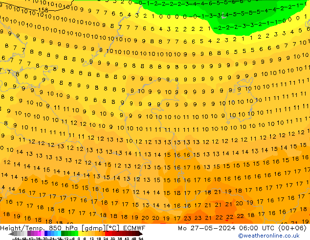 Z500/Rain (+SLP)/Z850 ECMWF Mo 27.05.2024 06 UTC