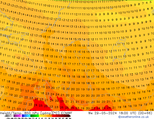 Z500/Rain (+SLP)/Z850 ECMWF  29.05.2024 18 UTC